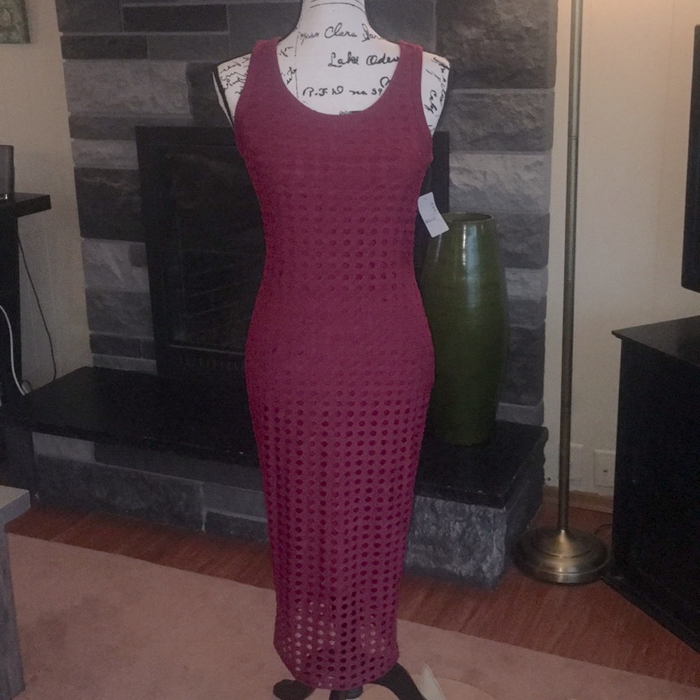 Wine Midi Dress NWT